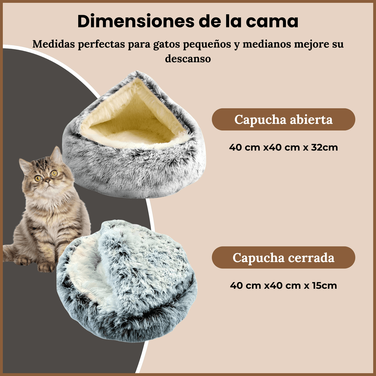 Cama antiestrés para gatos. - MellowcatCam - Azu - 40cCama antiestrés para gatos.