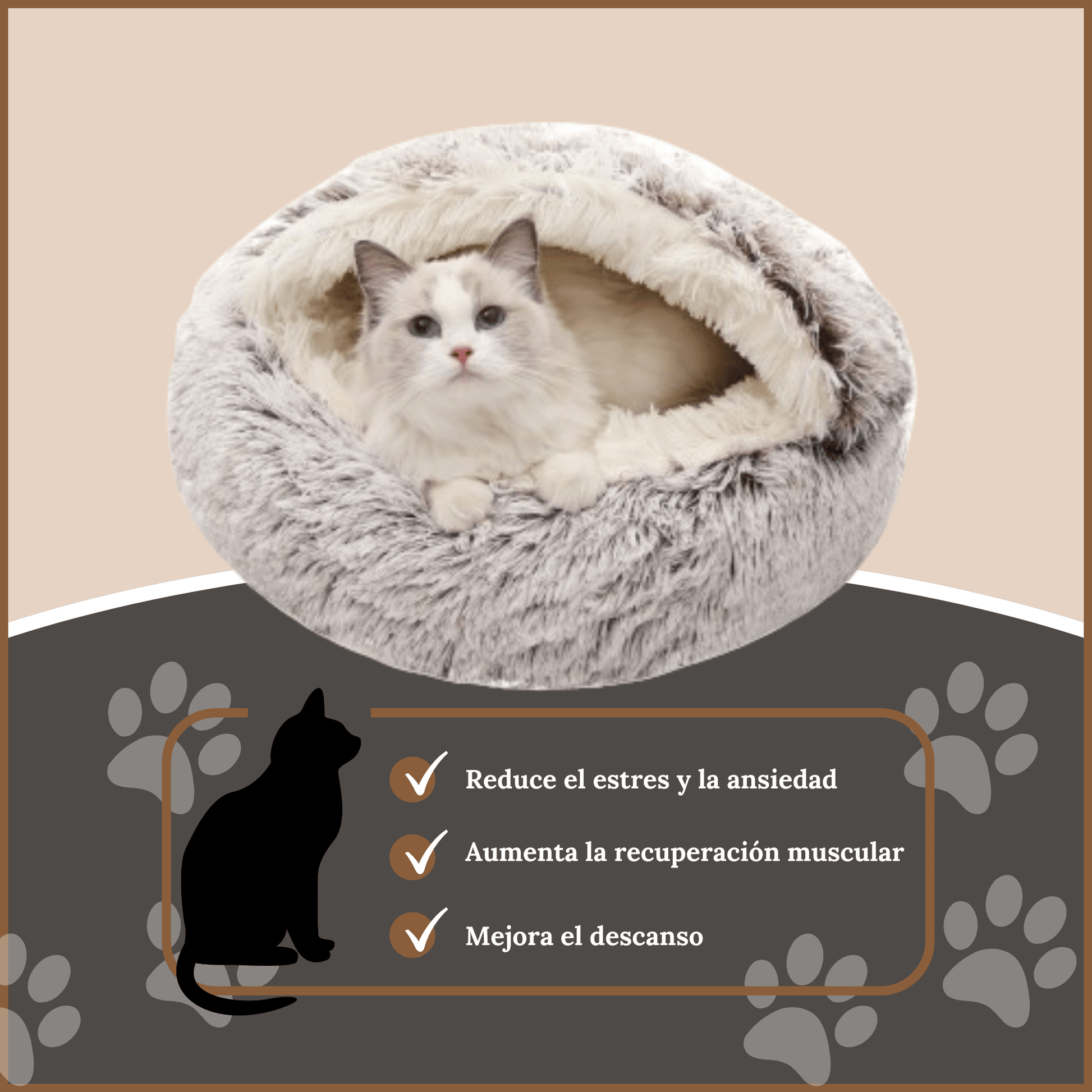 Cama antiestrés para gatos. - MellowcatCam - Azu - 40cCama antiestrés para gatos.